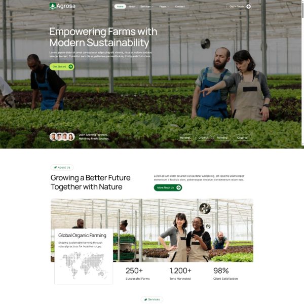 Agrosa - Agriculture & Organic Farming Elementor Template