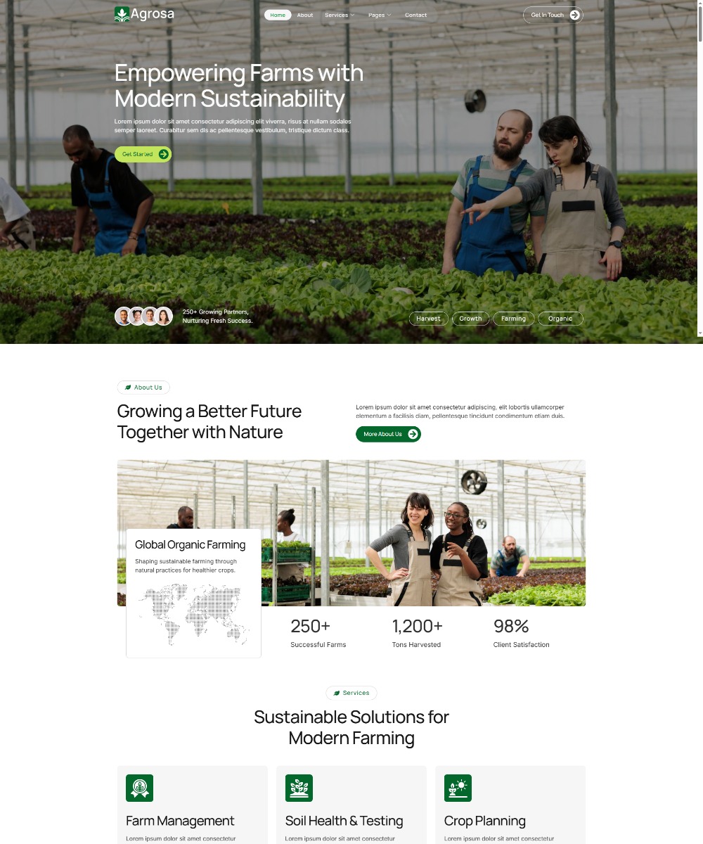 Agrosa - Agriculture & Organic Farming Elementor Template