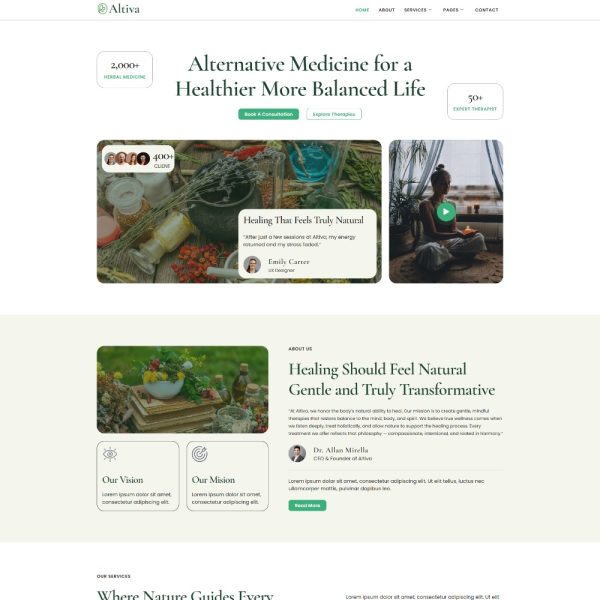 Altiva - Alternative Medicine Elementor Template