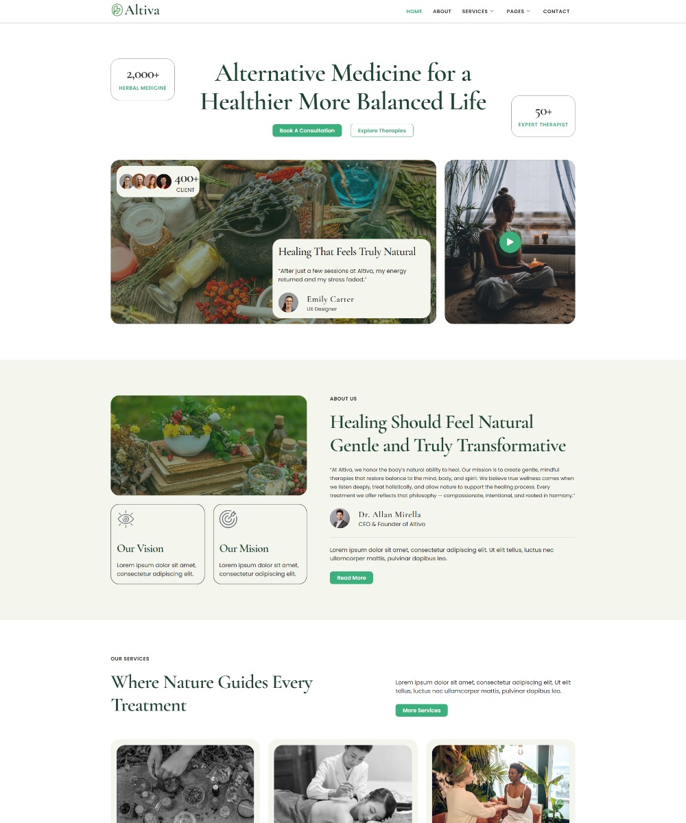 Altiva - Alternative Medicine Elementor Template