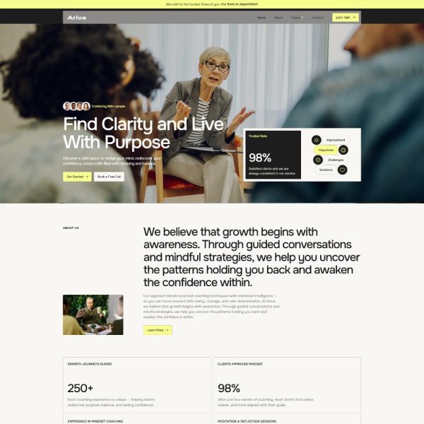 Ariva - Life Coach & Self-Growth Elementor Template