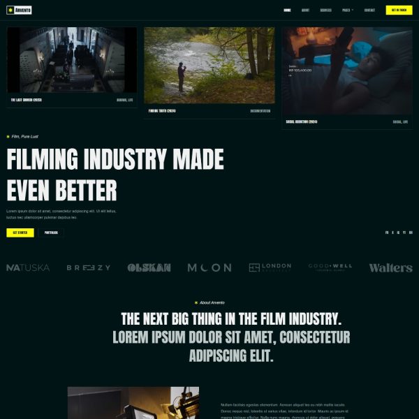 Arvento - Film Maker & Movie Studio Elementor Template