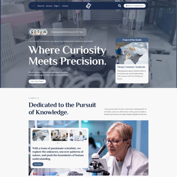 Athenis - Science Research & Laboratory Elementor Template