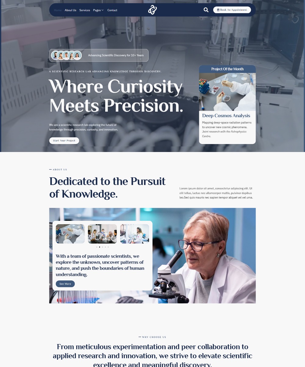 Athenis - Science Research & Laboratory Elementor Template