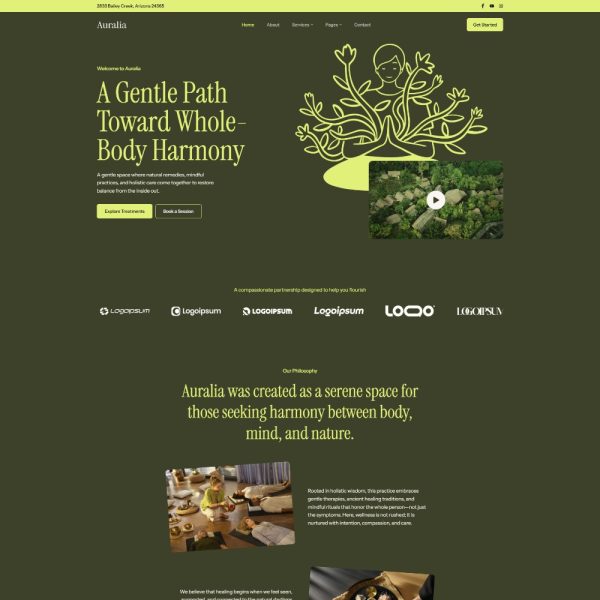 Auralia - Alternative Medicine Elementor Template