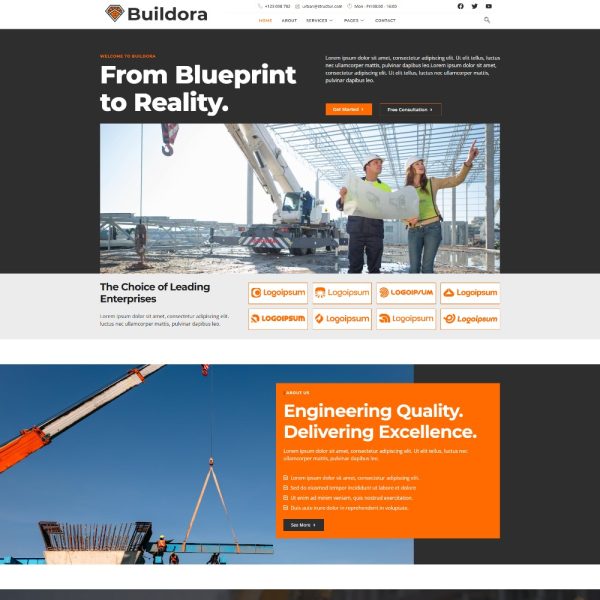 Buildora - Construction & Building Service Elementor Template