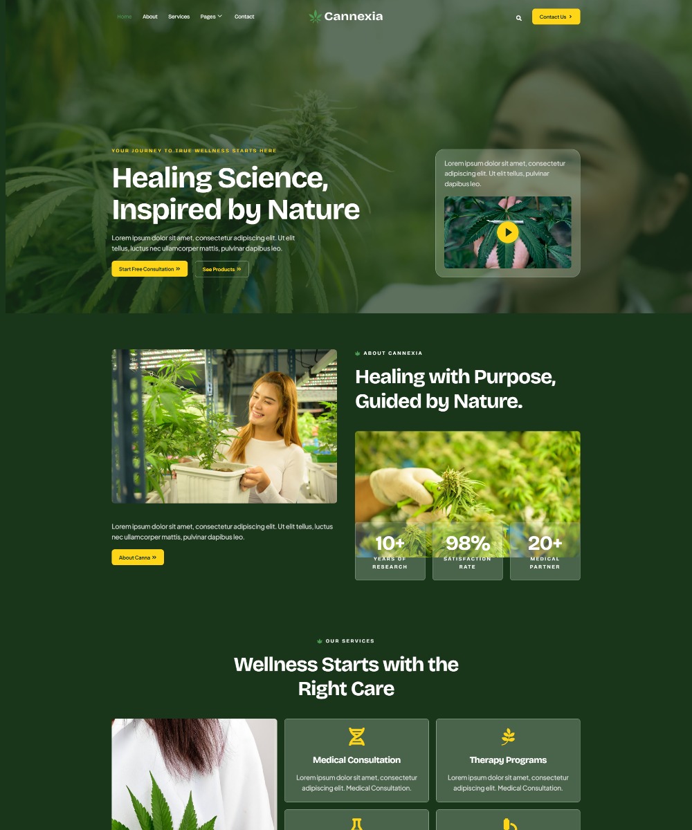 Cannexia - Medical Marijuana Elementor Template