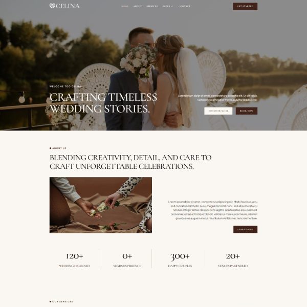 Celina - Wedding & Wedding Planner Elementor Template