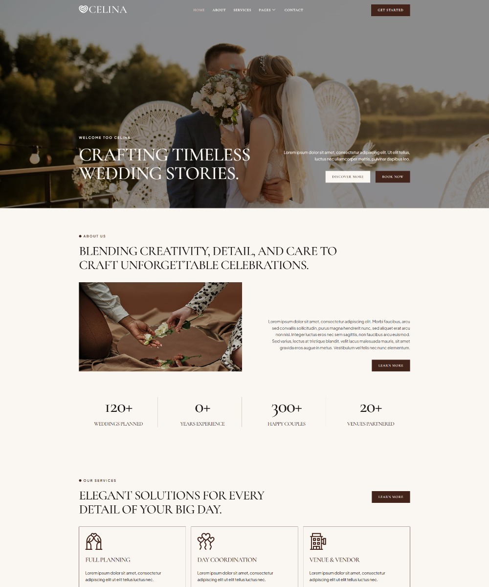 Celina - Wedding & Wedding Planner Elementor Template