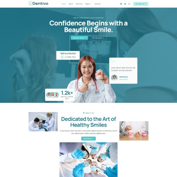 Dentivo - Dentist & Dental Clinic Elementor Template