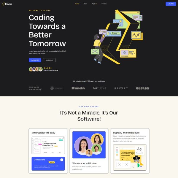 Devixo - Software & Apps Showcase Elementor Template