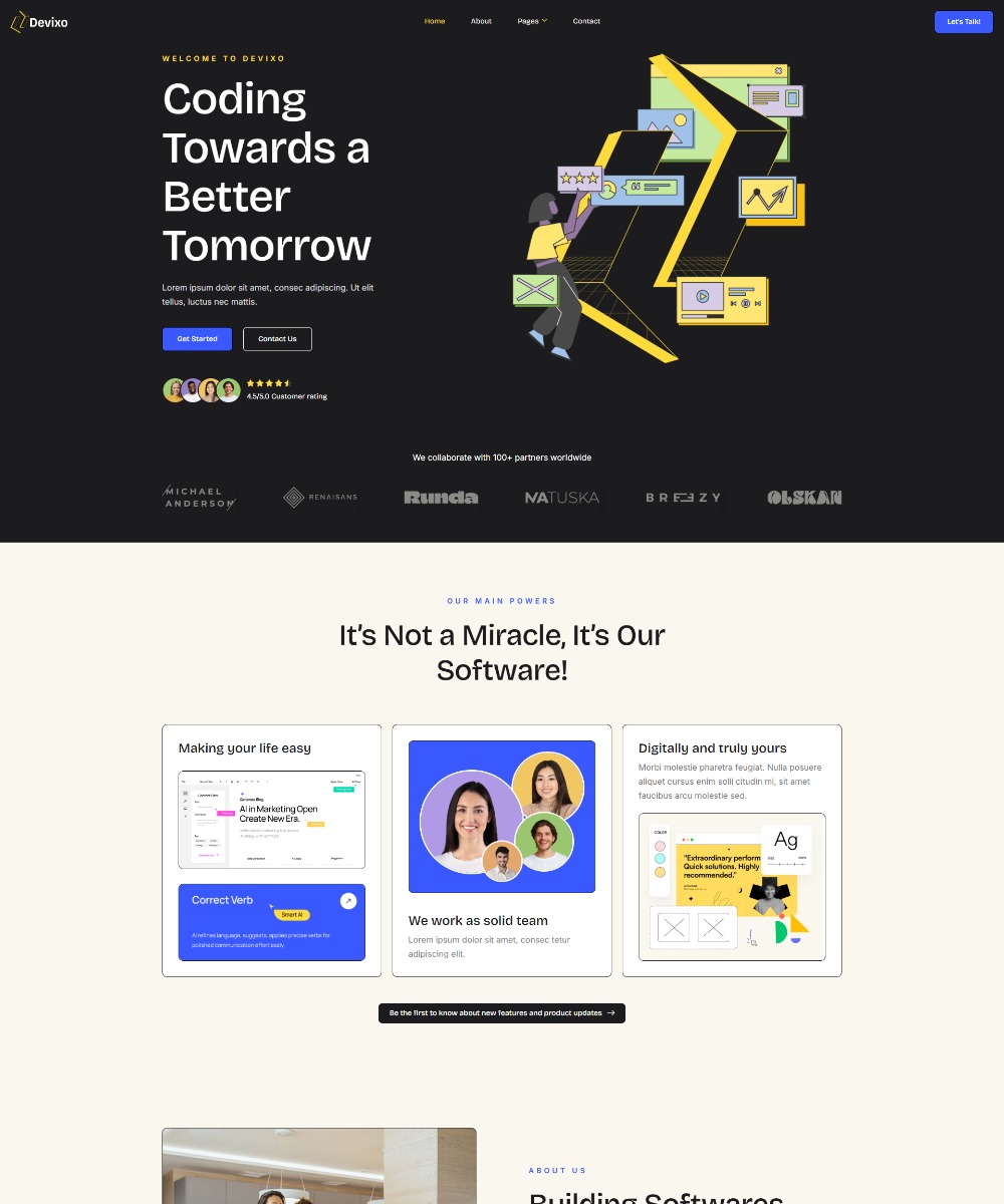 Devixo - Software & Apps Showcase Elementor Template