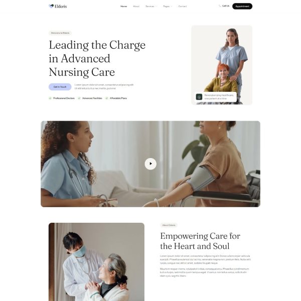 Elderis - Elderly & Senior Care Elementor Template