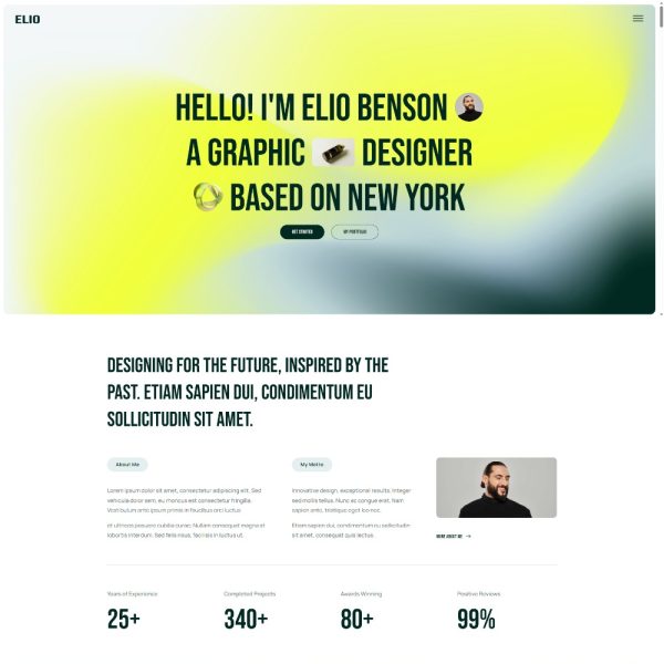 Elio - Personal Creative Portfolio Elementor Template