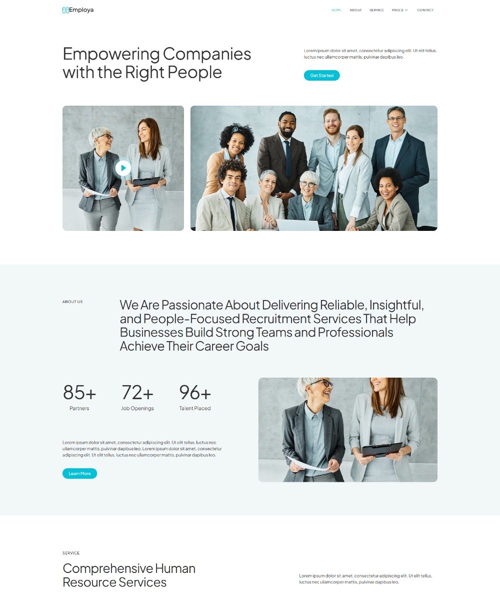 Employa - Human Resource &a Recruitment Agency Elementor Template