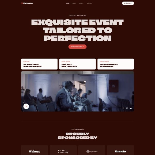 Evanta - Events & Conferences Elementor Template
