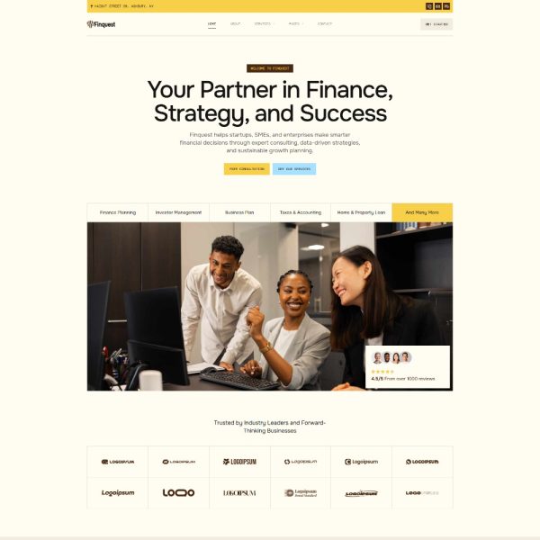 Finquest - Business and Finance Consulting Elementor Template