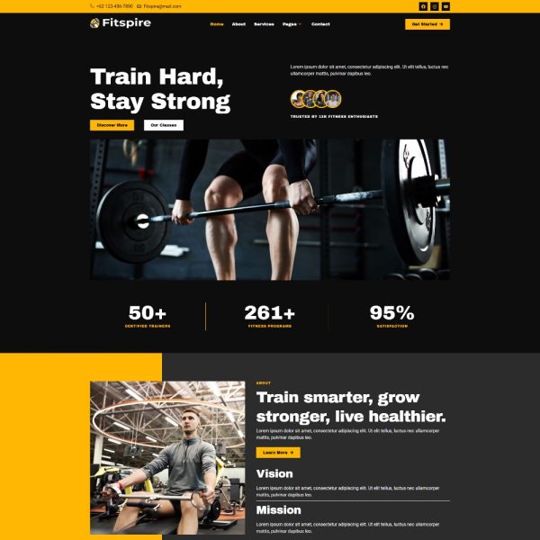 Fitspire - Gym & Fitness Center Elementor Template