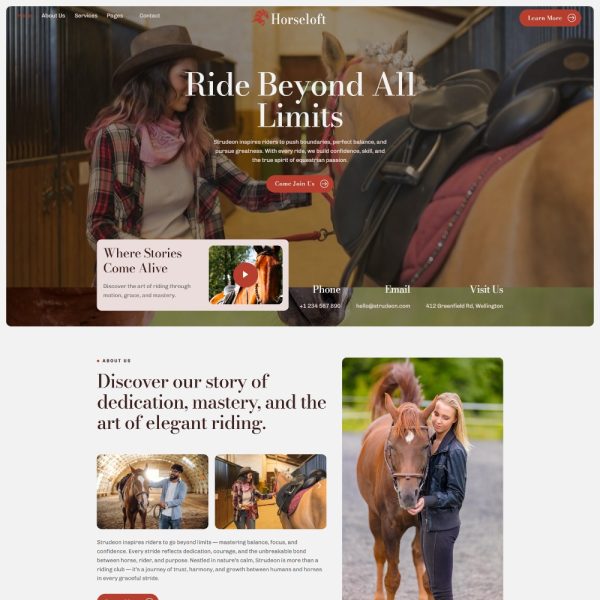 Horseloft - Horse Riding & Training Elementor Template