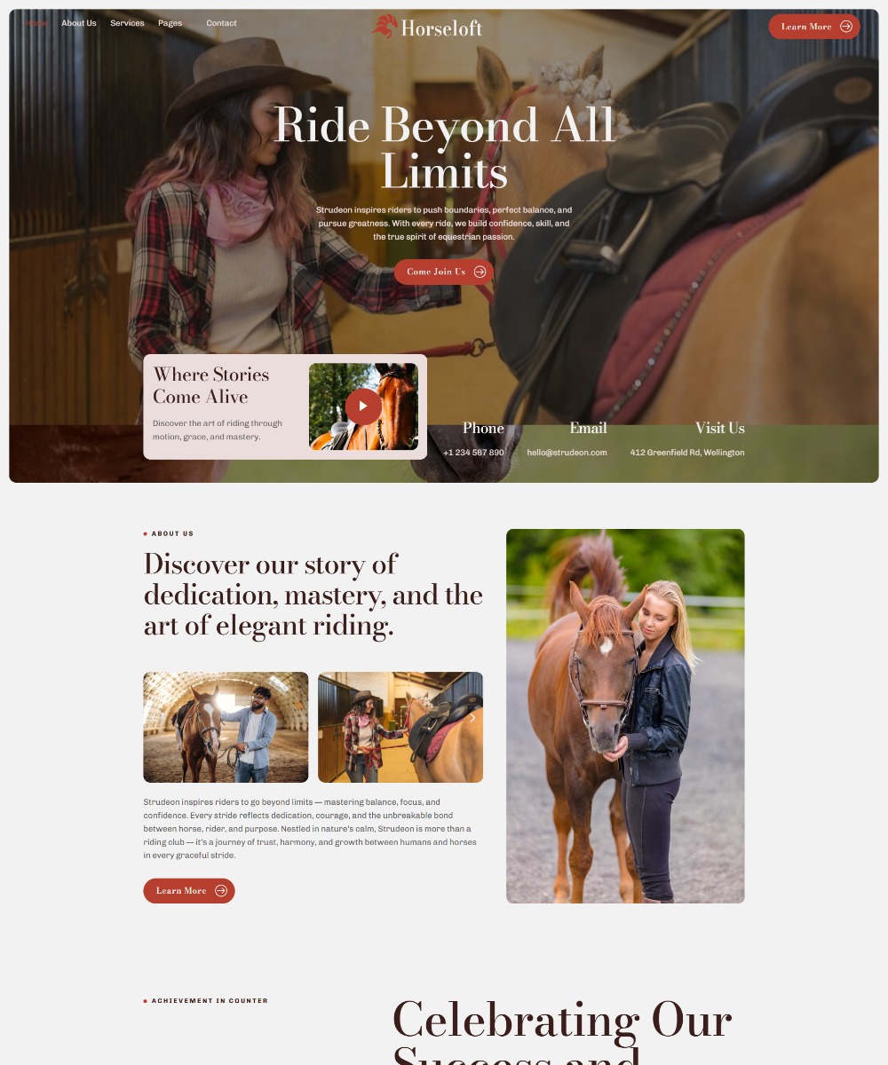 Horseloft - Horse Riding & Training Elementor Template
