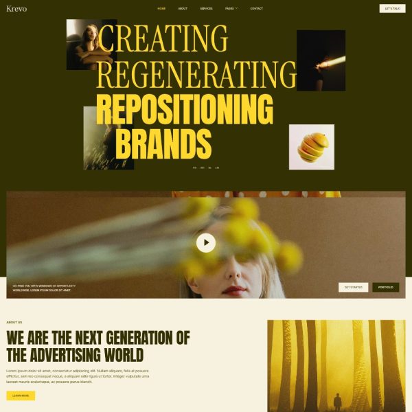 Krevo - Creative Agency & Portfolio Elementor Template