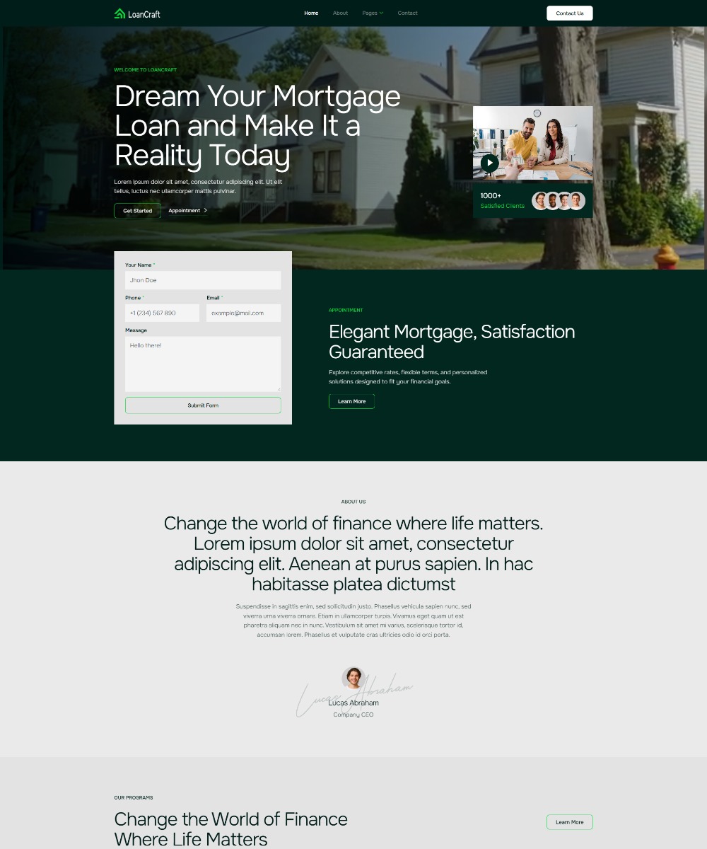 LoanCraft - Home Loan and Mortgage Elementor Template