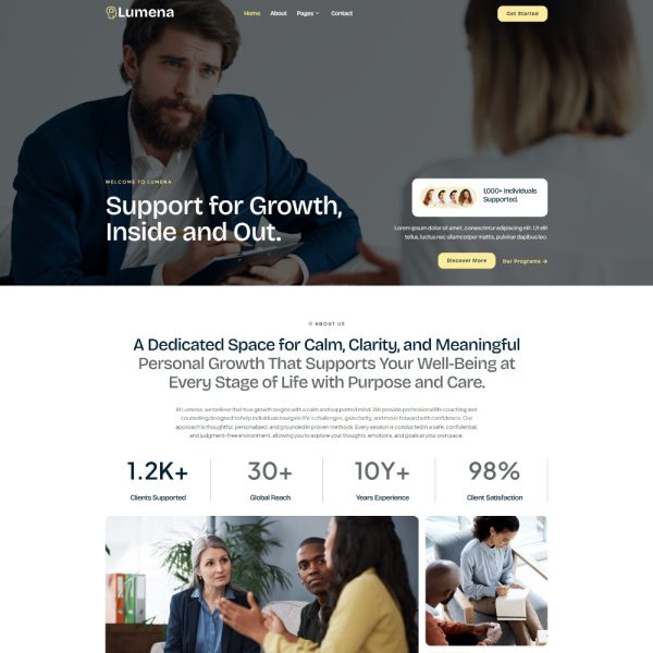 Lumena - Life Coach & Counseling Elementor Template