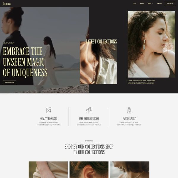 Lunara - Luxury Jewelry Elementor Template