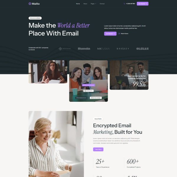 Mailio - Email Marketing Service Elementor Template