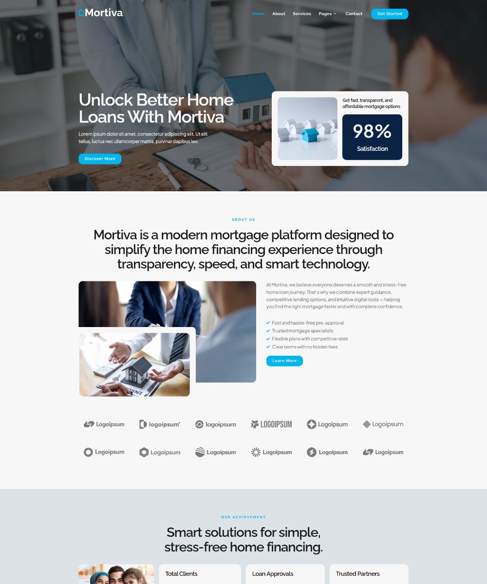 Mortiva - Home Loan & Mortgage Elementor Template