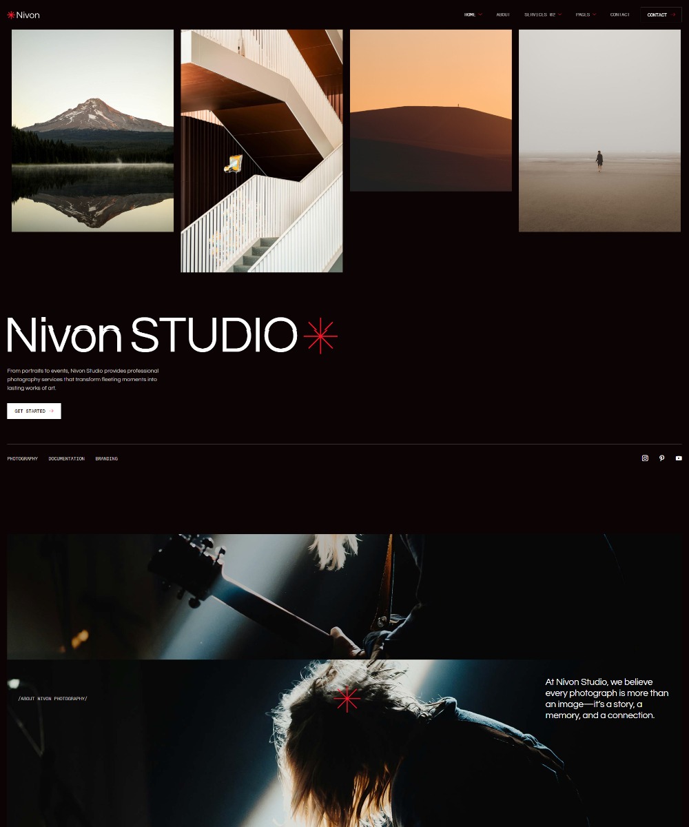 Nivon - Photography & Personal Portfolio Elementor Template