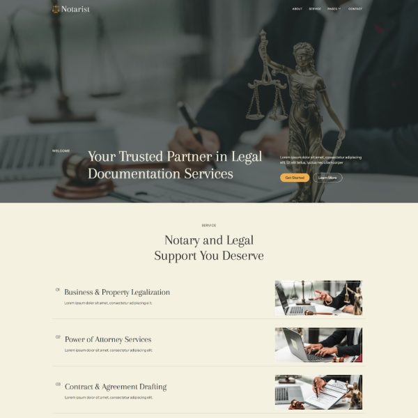 Notarist - Notary Public Legal Service Elementor Template