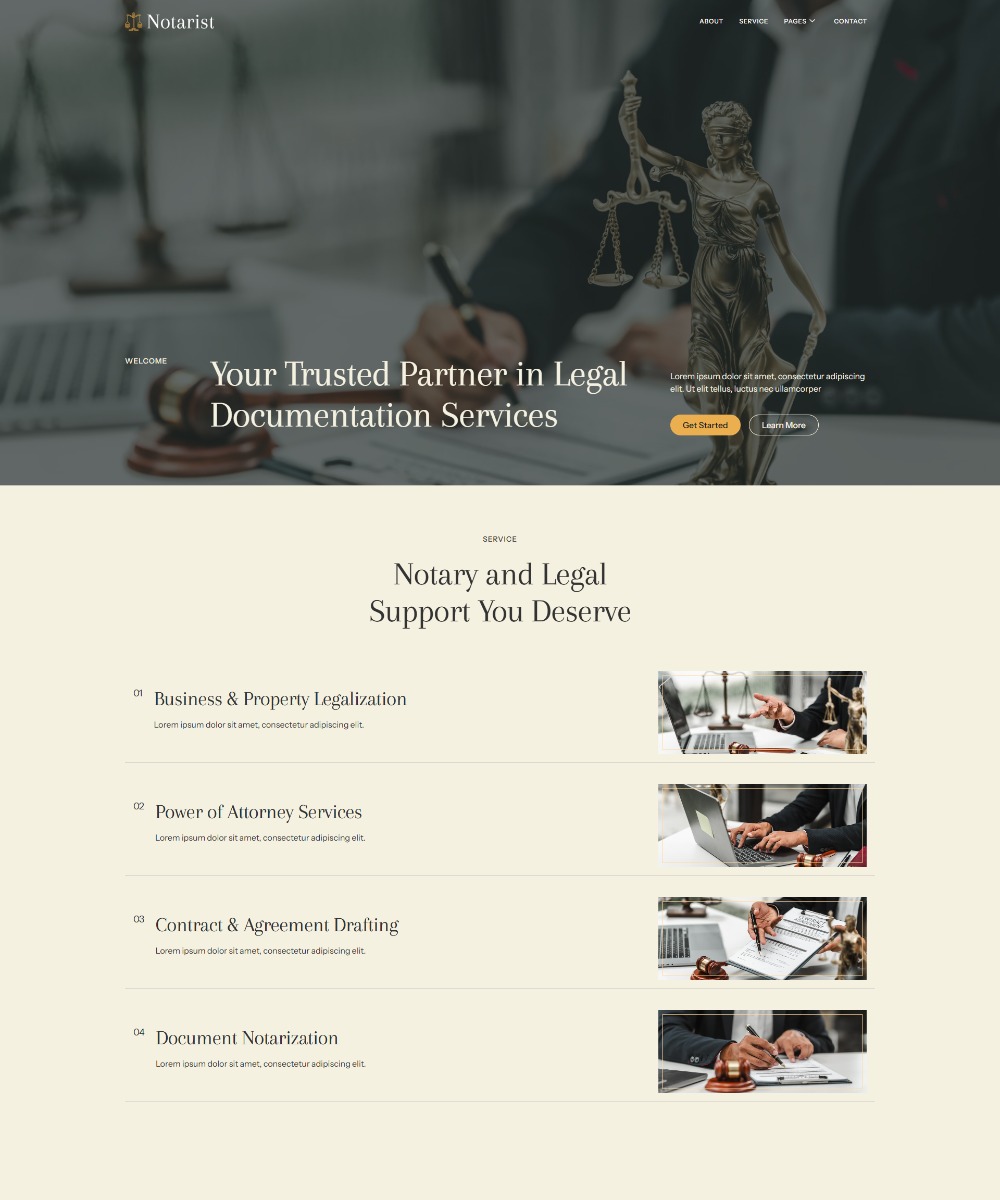 Notarist - Notary Public Legal Service Elementor Template