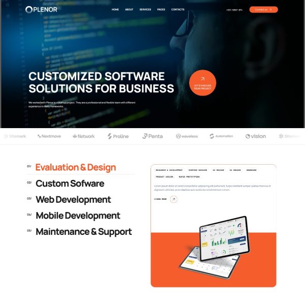 Plenor - Software Development & IT Solutions Elementor Template