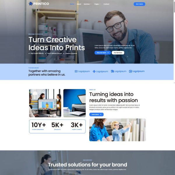 Printico - Printing Service Elementor Template