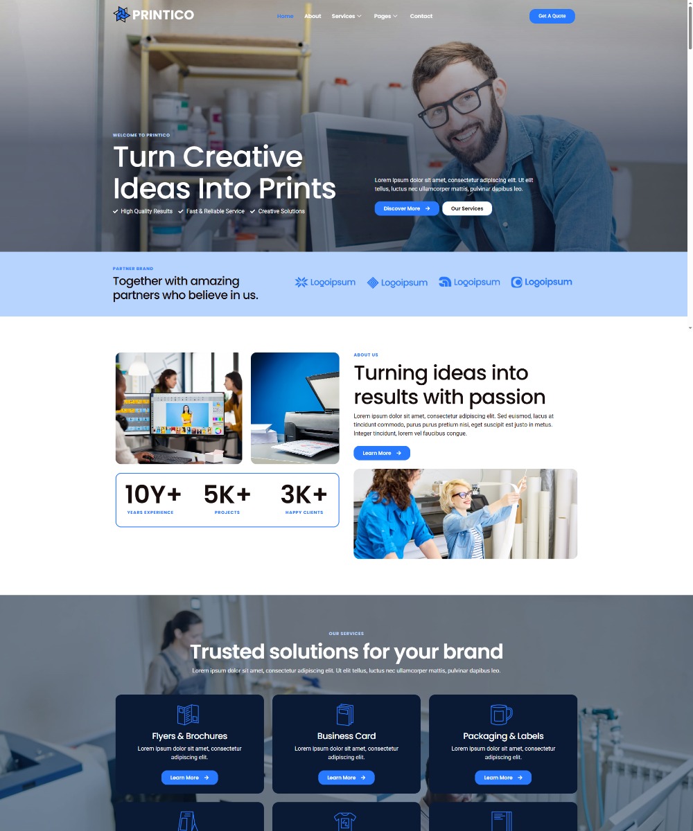 Printico - Printing Service Elementor Template