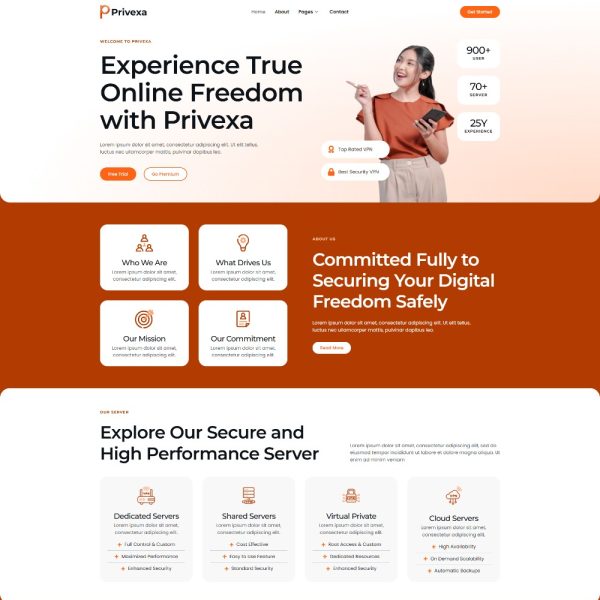 Privexa - VPN Service and Proxy Security Elementor Template