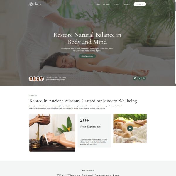 Shanti - Ayurveda Treatment & Spa Elementor Template