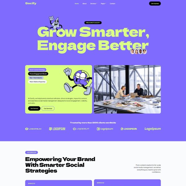 Socify - Social Media Marketing Agency Elementor Template