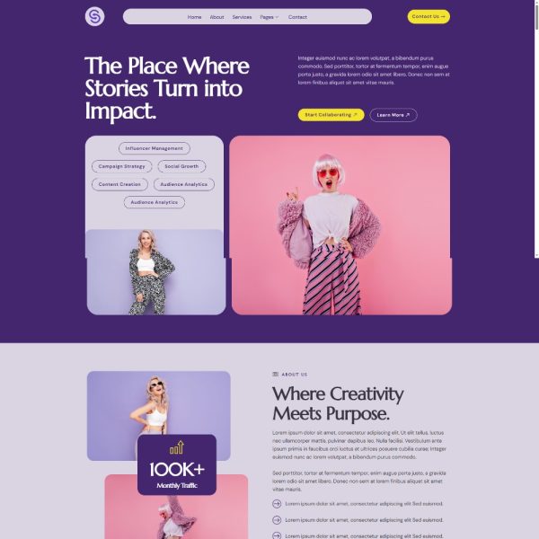 Sociora - Influencer Marketing Agency Elementor Template