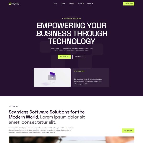 Softiq - Software Development & IT Solutions Elementor Template
