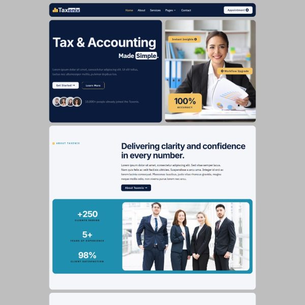 Taxenix - Accounting & Tax Services Elementor Template