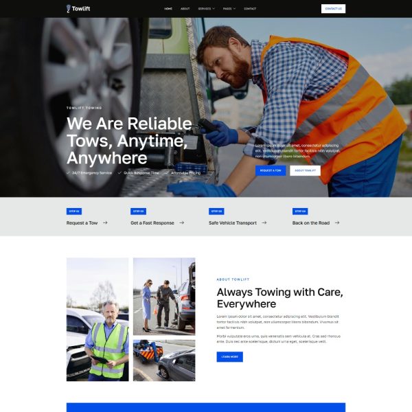 Towlift - Emergency Towing Service Elementor Template