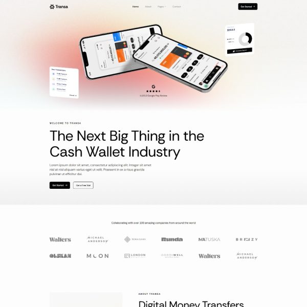 Transa - Online Payment Gateway Elementor Template