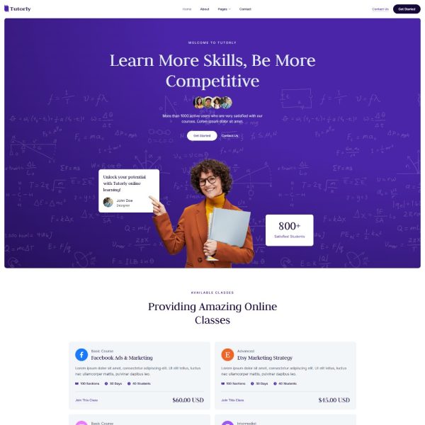 Tutorly - Online Tutor & Education Elementor Template
