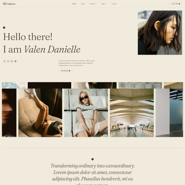 Valen - Photography & Portfolio Elementor Template