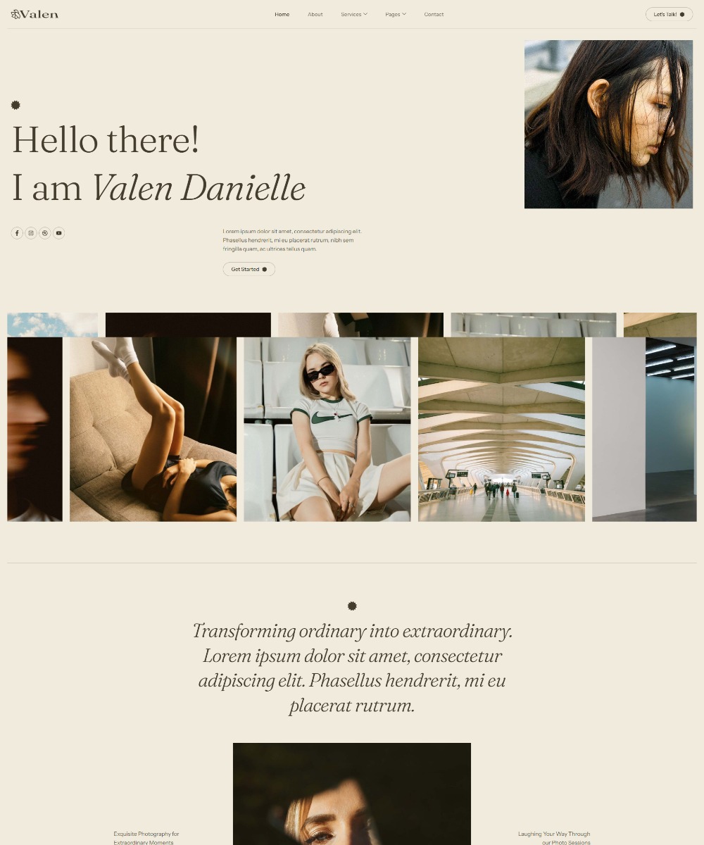 Valen - Photography & Portfolio Elementor Template