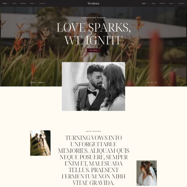 Wedora - Wedding & Wedding Planner Elementor Template