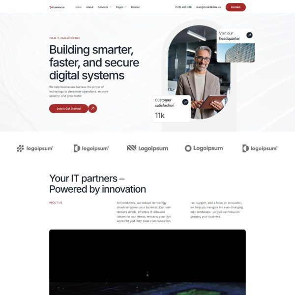 CodeMatrix - IT Services & Solutions Elementor Template