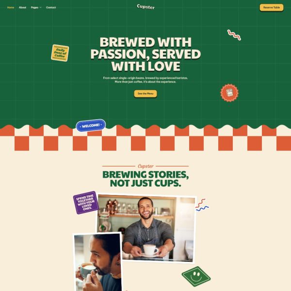 Cupster - Coffee Shop & Cafe Elementor Template